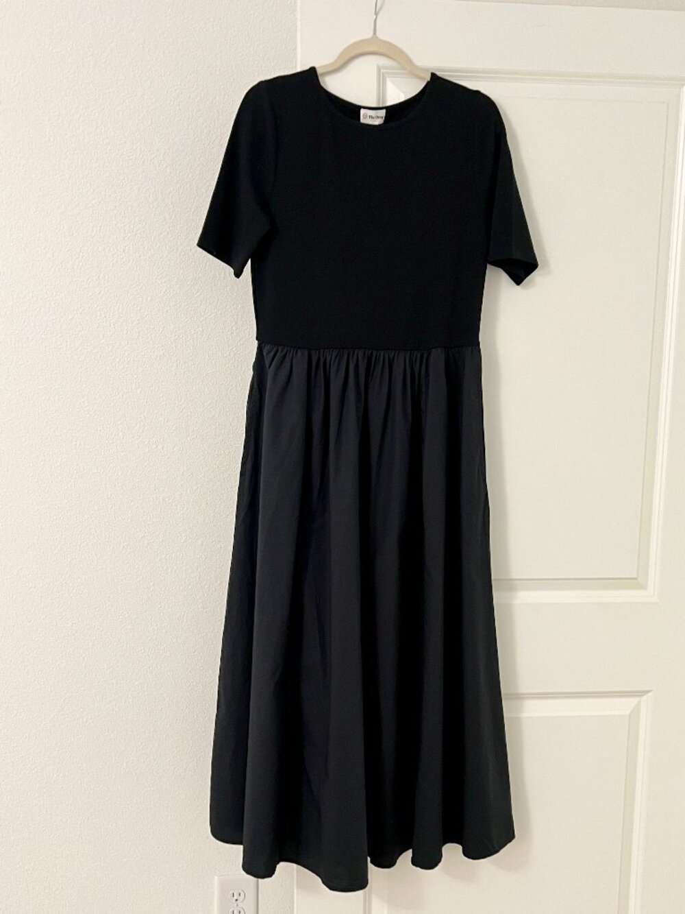 Amazon The Drop Black Midi Dress, Short Sleeves, NEW - Picture 2 of 5